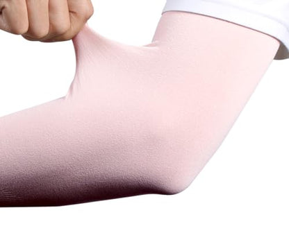 TZ Promise Women Men Sun UV Protection Arm Sleeves, Cooling Compression Arm Cover for Sports - color: Pink