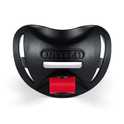 Battle Sports Speedtab F7 Football Mouthguard, Black | No-boil design ready to use out of the package, Braces compatible, Pull tab finger strap for quick removal, Secure fit - color: Black