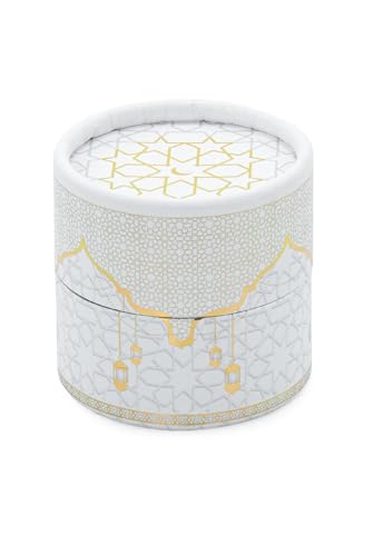 ihvan online Mini Quran & Tesbih Gift Set with Cylinder Box – 99 Pearl Muslim Prayer Beads, Misbaha Tasbeeh Sibha Mala – Islamic Ramadan, Eid & Mawlid Gift for Men & Women, White - color: White