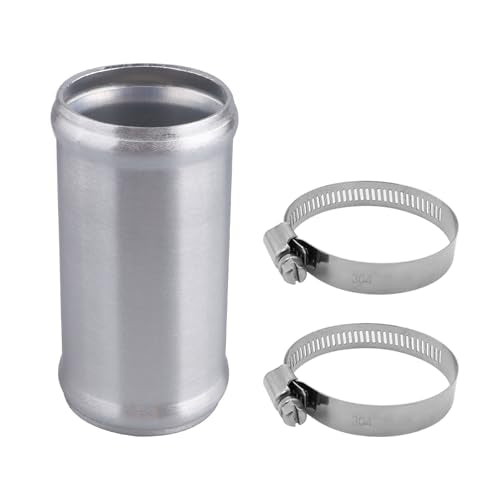 AC PERFORMANCE 2" (51mm) OD Aluminum Alloy Hose Joiner Silicone Pipe Connector Bead, 4" Length with 304 SS Clamps - size: 2" (51mm)