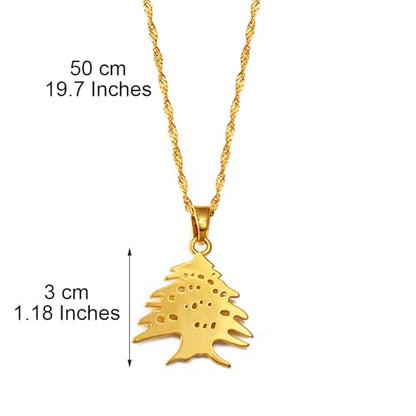 Liban Pendants Necklaces Lebanese Cedar Jewelry Lebanon Map Eastern Rite Church Maronite Cross Allah Symbol - color: Gold Color 1