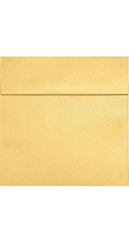LUXPaper Square Invitation Envelopes | Peel & Press | 5 1/4" x 5 1/4" | Gold Metallic | 80lb. Text | 50 Qty - color: Gold, size: 5 1/4 x 5 1/4 inches