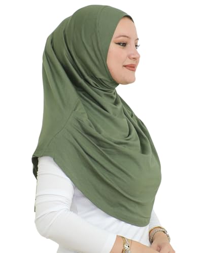 Prien Ready To Wear Hijab For Women, Instant Turban, Soft Muslim Scarf For Prayer, Long Hijabs, Islamic Clothes, Jersey Abaya - color: Khaki