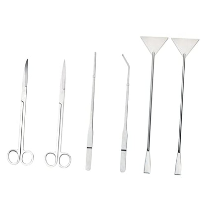 Kisangel 6pcs Stainless Steel Aquarium Tool for Aquatic Plants Includes Flat Shovels Plant for Freshwater and Tanks