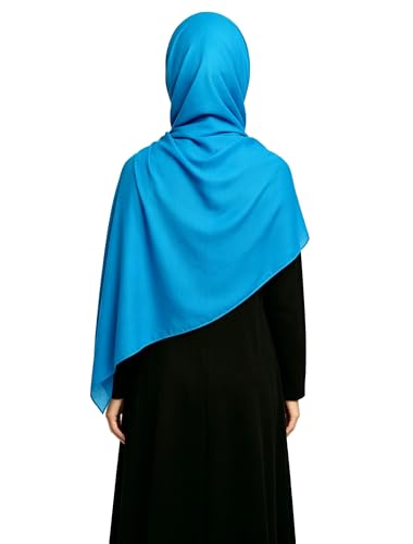 Lina & Lily Non-see-through Premium Jersey Maxi Hijab Head Scarf Wrap for Muslim Women - color: Azure Blue