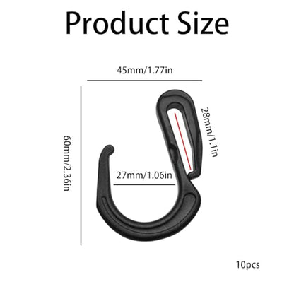 10 Pcs Plastic S-Bungee Cord Hooks, Car Storage Mesh Net Clips for Trunk Cargo Organization, Suitcase & Outdoor Equipment