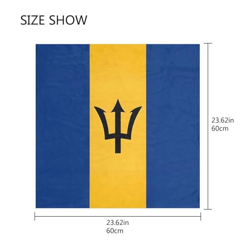 Women's Silk Scarf Square Satin Head Scarves Fashion Neck Scarf Hair Wraps Silk Bandana - color: Barbados Flag