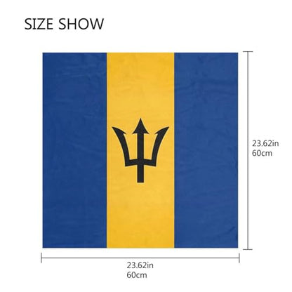 Women's Silk Scarf Square Satin Head Scarves Fashion Neck Scarf Hair Wraps Silk Bandana - color: Barbados Flag