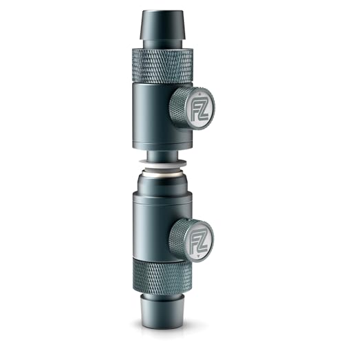 FZONE Aquarium Quick Release, Aluminum Alloy Double Tap Connector with Built-in Ball Valve for Canister Filters (20mm for 3/4''ID tubing) (1 piece) - size: 20mm for 3/4''ID tubing