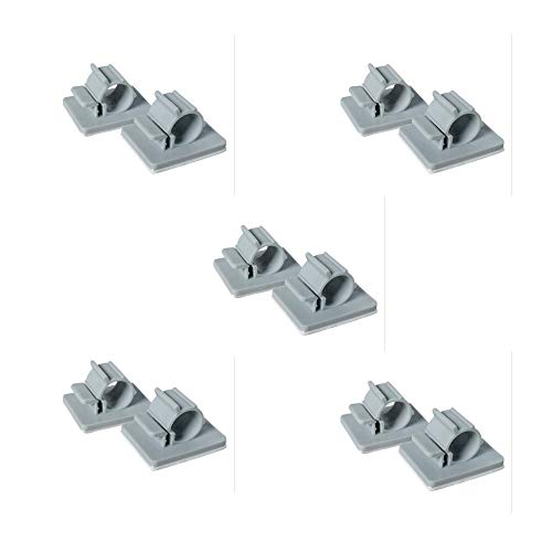 Adhesive RO Tubing holder 1/4 inch RO Tubing Mounting Clips Cable Management Wire Clamps（Pack of 10) (10, 1/4 inch tubing O.D. use) - size: 1/4 inch tubing O.D. use