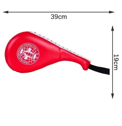 2 Pack red Taekwondo Double Kick Pads Target Karate Kickboxing Muay Thai MMA Striking Target Pads, TKD Sparring Gear Red, 15 x 2.5 x 7.5 in