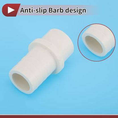 Plastic Hose Barb Fitting 1-1/4" x 1.2" Barb OD Straight Through Pipe Connector White 5 Pcs - color: White, size: 1-1/4"x 1.2" OD