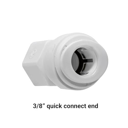 3/8" OD Quick Connect x 1/4" Comp (7/16" UNS Thread) Female Faucet Adapter Fitting for Water Filtration RO Faucet Adapter. White. - size: 3/8" OD Quick Connect x 1/4" COMP