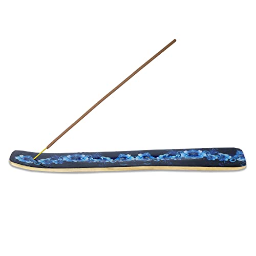 Bless-International Traditional-Handmade-Burner Wooden-Incense-Stick-Holder Ash-Catcher-Stand for-Aromatherapy-Meditation-Yoga (Meditation Time) 10 Inches, Pack of 1 - color: Meditation Time,10 Inch, size: One Holder