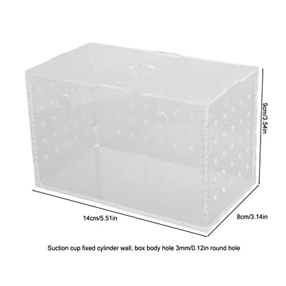 Fish Breeder Box, Aquarium Fish Breeding Box with Suction Cups, High Transparency Acrylic Hatchery Incubator Tank for Baby Fish Shrimp Clownfish Isolation and Rearing (14 * 8 * 9CM) - size: 14*8*9CM