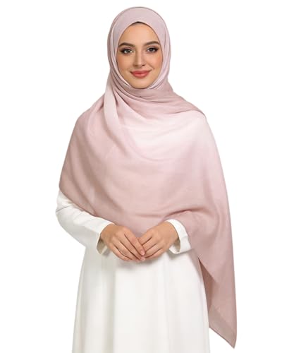 RARITYUS Fashion Gradient Color Hijab Scarf for Women Glitter Modal Instant Muslim Islamic Hijab Head Wraps Long Shawls - color: Pink
