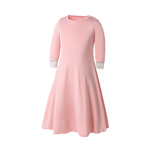 Toddler Girls Muslim Dress Abaya with Hijab Prayer Clothes Arab Solid Islamic Robe Kids Ramadan Long Skirt LDS Temple Dresses - color: B-pink, size: 4-5T