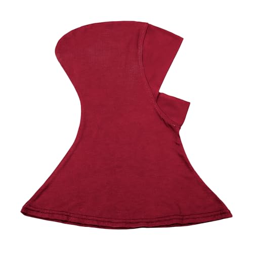 Solid Women Muslin Head Scarf Plain Under Scarf Turban Cap Flexible Viscose Neck Collar Bonnet Chic Wear For Gym Ramadan - color: Burgundy