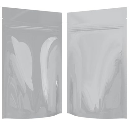 Mylar Style Barrier Bags – Zipper w/Heat Seal – 100 Bags (Gloss White/Gloss White, 1/4 Ounce - 4?x6.5?x1.78?) - color: Gloss White / Gloss White, size: 4x6.5x1.78 Inch (Pack of 100)