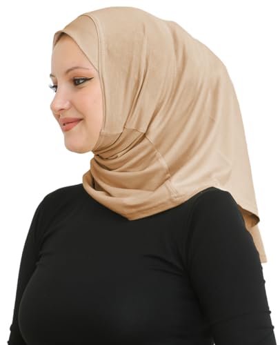 Prien Sport Instant Hijab For Women, Muslim Cotton Turban, Soft Head Scarf, Ready To Wear Hijabs Prayer Clothes, Islamic Wear - color: Deep Mink