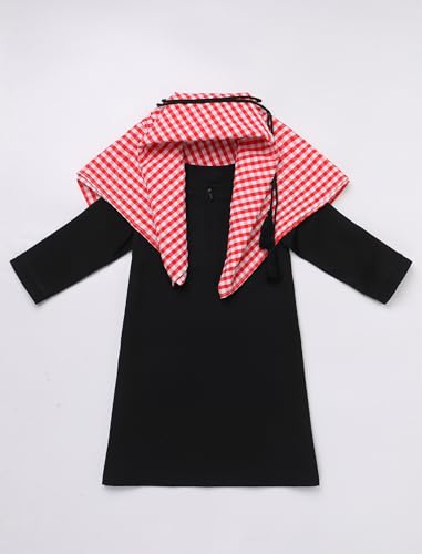 Infant Baby Boys Muslim Newborn Eid Outfits Kaftan Abaya Head Scarf Turban Shemagh Keffiyeh Arabic Dubai Outfits 3PCS - color: All Black Zip, size: 0-3 Months