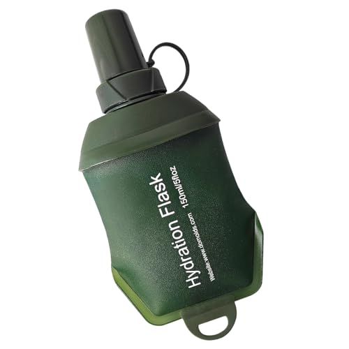 WILDREEDS 150ml Soft Flask, TPU Collapsible Soft Water Bottle for Hydration Pack, Running Vest, Folding Water Bottle for Hiking Cycling Climbing-1Pcs, Green - color: 150ml Green