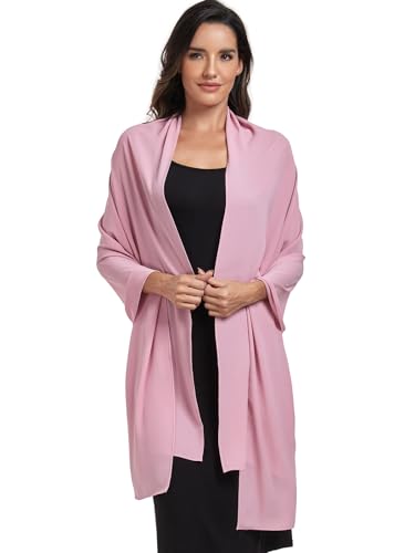 Chiffon Shawl and Wraps for Women Warm Scarves Wedding Evening Bridal Scarfs Pashmina Shawls - color: Blush
