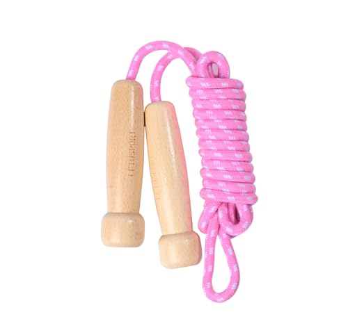 8.8 Feet Jump Rope for Women Men Kids Wooden Handle Jumping Ropes - color: Pink