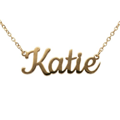 Personalized Custom Name Necklace, Custom Nameplate Pendant, Gift for her, Christmas, Mother's Day, Valentine's Day, Birthday - color: 14K Solid Gold