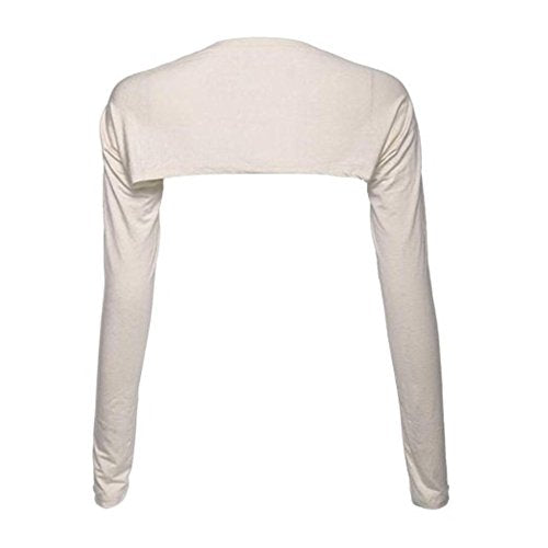 YEESAM Bolero Shrugs for Women Long Sleeve Arm Sleeves Hijab Accessories One Size - color: Beige