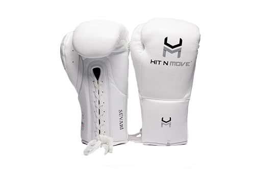HIT N MOVE Süvari Horsehair Boxing Gloves Hook and Loop, Lace-Up Boxing Gloves Men, Boxing Equipment, MMA Gloves Men, UFC Gloves Horsehair and 100% Cow Leather - size: 12 Oz, style: Lace-Up WHITE