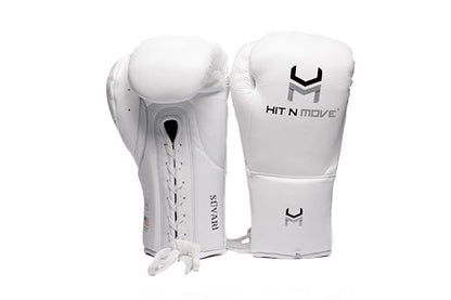 HIT N MOVE Süvari Horsehair Boxing Gloves Hook and Loop, Lace-Up Boxing Gloves Men, Boxing Equipment, MMA Gloves Men, UFC Gloves Horsehair and 100% Cow Leather - size: 12 Oz, style: Lace-Up WHITE