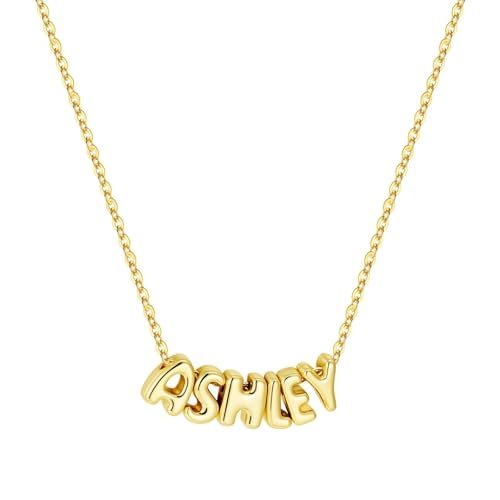 M MOOHAM Mothers Day Gifts - Custom Name Necklace 14K Gold Plated Necklace Personalized Monogram Pendant Name Necklaces for Women Trendy Jewelry Gifts for Women Mom Her Birthday Gifts - style: Ashley