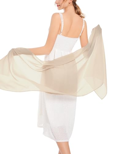 Shawls and Wraps Soft Chiffon Scarve Scarf For Evening Party Dresses Wedding Stole - color: Champagne1