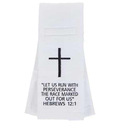 lotoo Christian Cross Football Towel Cotton,White Quarterback Qb Sports Towels,Bible Verse Football Towels for Football Jesus Faith - color: Hebrews 12:1