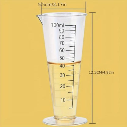 100ml Metric Plastic Conical Measuring Cup, with Pouring for Measuring Flour, Sugar, Vinegar, Sauce, or Other Liquid
