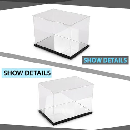 CHEDA Clear Boxing Glove Display Case, Acrylic Display case for Full Size Boxing Glove Storage Box, Glove Display Case Holder Showcase, Dustproof UV Protection Cabinet with Removable Mirror Base