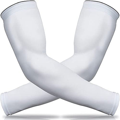 beister UV 및 자외선 차단 암 슬리브, 남성 및 여성용, UPF 50+, 쿨링 스포츠 압박 암 슬리브 - color: 화이트., size: X-Large