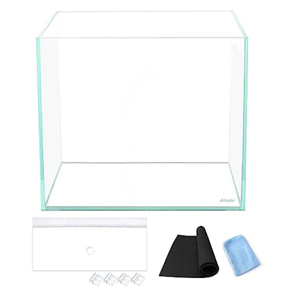 Allcolor Artisan Grade Ultra Clear Rimless Aquarium Tank (4.6Gal) | Low Iron Glass Fish Tank for Professional Aquascaping and Planted Layouts, 6-60 Gallons (4.6GaI - Top Glass Canopy) - size: 4.6Gal 10.2"L×10.2"W×10.2"H