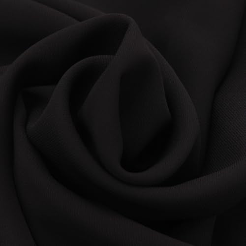 Women’s Chiffon Hijab Scarf - Heavyweight Solid Color Shawl & Wrap, Soft Breathable Headwrap for All Seasons - color: Mcgjxfs2604-black