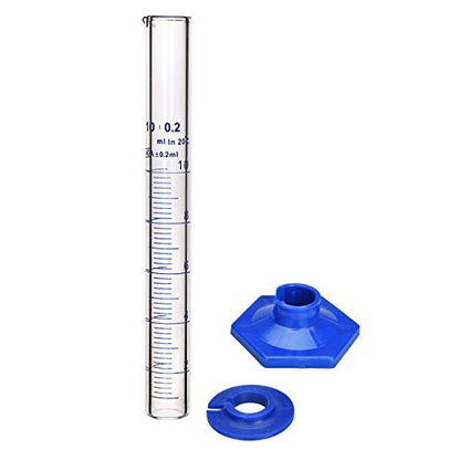Thick Glass Graduated Cylinder Measuring Liquid Lab Cylinders with Anti-Falling Plastic Base and Bumper Guards (Glass, 10ML) - size: 10ML