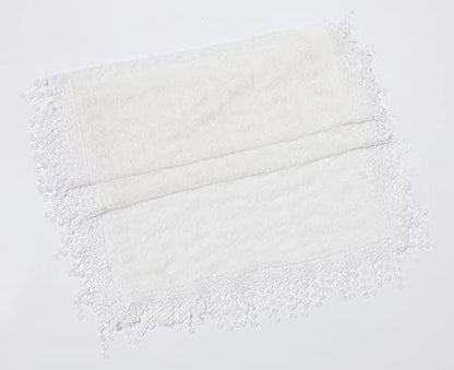 Cindy & Wendy Lightweight Soft Leaf Lace Fringe Scarf Bridal Shawl for Women - color: Ivory-sh
