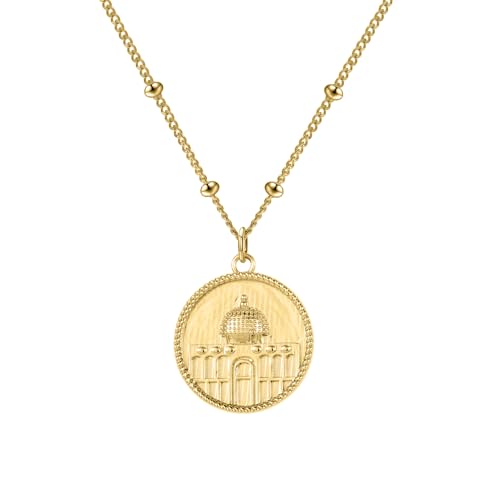 Dome of the Rock Necklace - Palestine Al Aqsa Dome Of The Rock Necklace Palestine Necklace Jewellery Muslim Ramadan Gift Eid Gift Islamic Jewellery - color: Gold, style: Style 2