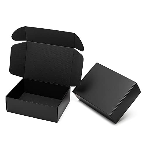 Mcfleet 12x9x4" Black Shipping Boxes - 24 Pack Corrugated Cardboard Mailing Box Packaging for Small Business - Tab Locking Literature Mailer Flat Empty Gift Packing Supplies - color: Black, size: 12x9x4 Inches