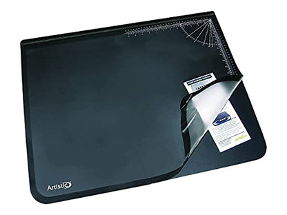 Artistic 41200 Office Products 20" x 31" Logo Pad Lift-top Desktop Organizer Desk Mat, Black/Clear - size: 20" x 31"