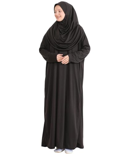 Prien Muslim Dress For Women With Hijab, Abaya, Instant Prayer Clothes Set, Islamic Wear, Dubai Kaftan Jilbab Burqa - color: Brown, size: X-Small-XX-Large