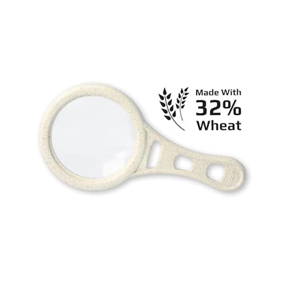 MagnetMag Wheat Magnifier, 3X Magnification with 6X Spot Lenses | Attaches to Metal Surfaces like Refrigerators - Organic 3x Handheld Magnifying Glass (DX-50EF)
