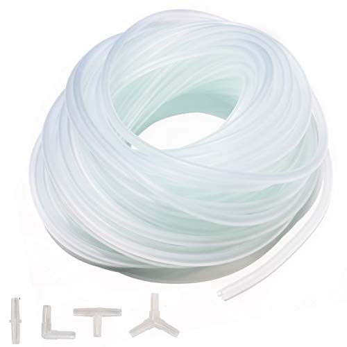 100ft Standard 3/16" Flexible Airline Tubing with Connectors | for Aquariums, Terrariums and Hydroponics - size: 100Feet+40Connectors
