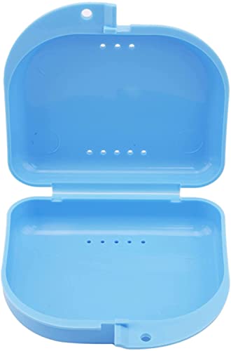 Retainer Case Mouth Guard Case Orthodontic Dental Retainer Box Denture Storage Container,Blue