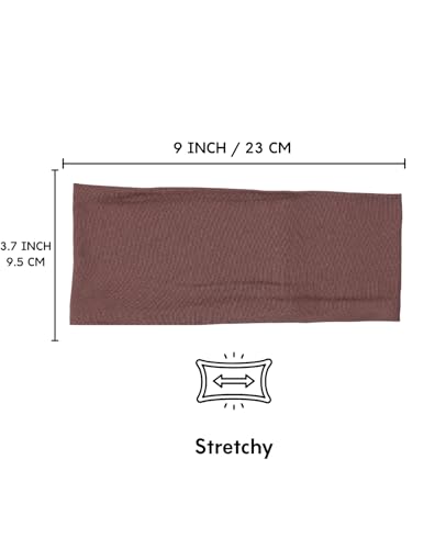 Prien Women Cotton Hijab Cap, Stretchy Head Cover, Pre-Sewn Inner Muslim Scarf Undercap, Non Slip Headband for Daily Wear - color: Brown